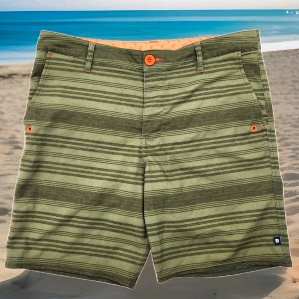 Sperry Watershorts Size 34 Color Olive Stripe For In And Out Of The Water